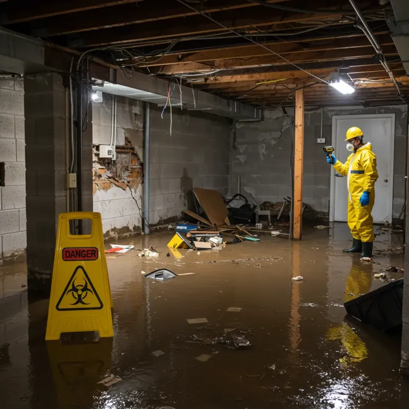 Flooded Basement Electrical Hazard in Orange County, IN Property