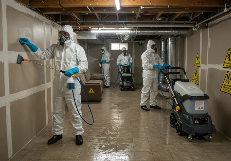 Basement Moisture Removal and Structural Drying process in Orange County, IN